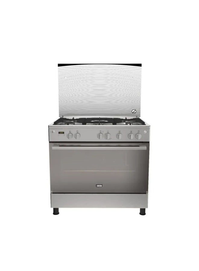 Techno Fire 80cm Gas Cooker 5 Burners Black Steel